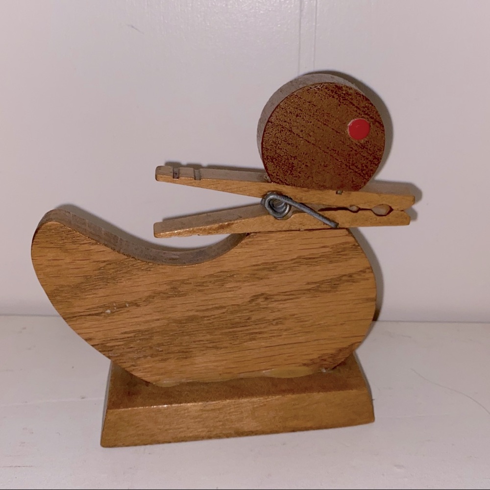 Vintage Wooden Duck Cardholder
